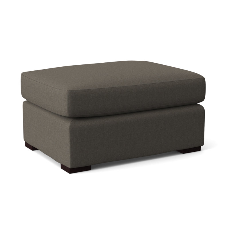 Bel-Air Upholstered Ottoman, Java Finish, Gray Sugar Performance
