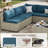 9 Pieces Design-Oriented Rattan Patio Conversation Sets With Fire Pit-734518720