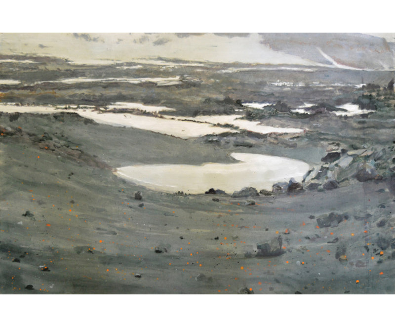 Stark Tundra Landscape Print by Other Artist, Tan, 60 × 40, Framed Print