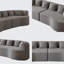 Canapé modulaire courbé 106,3 po Cloud, canapé 4 places en velours côtelé de luxe avec 6 coussins, siège profond en mousse à mémoire de forme, aucun assemblage requis-108784323