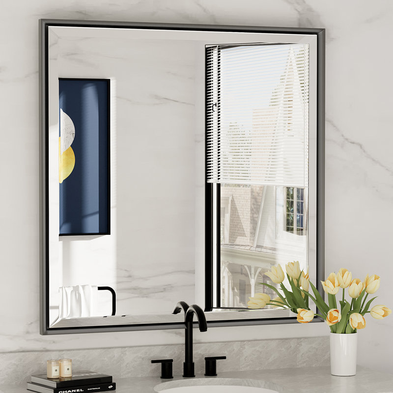 Miroir de salle de bain mural biseauté, 36 po x 36 po