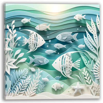" Sunlit Reef: Paper Art Inspired Aquatic "