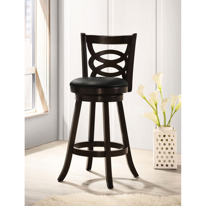 2 tabourets de bar pivotants de la collection Cappuccino de Ferrigno - ton, siège en cuir noir et finition tendance (2), coussin de siège, choix de zone élégant