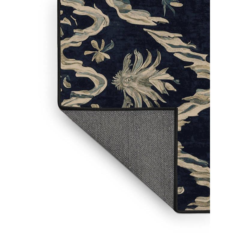 Tapis gris soyeux et moelleux, Carré 6 pi