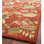 Tapis de couleur rouille en laine / coton / latex crocheté à la main à motif floral Emrick-22463485