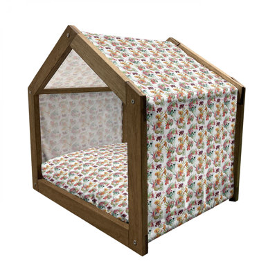 Niche pour chien en bois rose