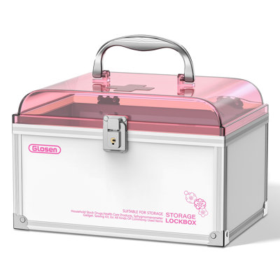 Medicine Storage Box, Made Of Aluminum Alloy, with Handle, Key Lock, Ideal for A Family Medicine Box Or Toolbox Medicine Organizers And Storage Lockbox Lockbox with Key