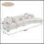 Canapé modulaire incurvé modulaire avec assise profonde et 4 coussins décoratifs-555770769