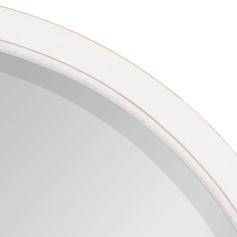 Miroir décoratif biseauté Hogan, Blanc, 18 po x 18 po
