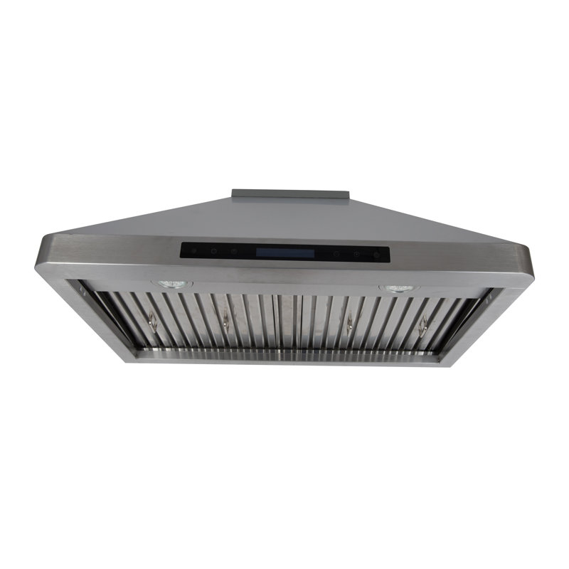 Hotte de cuisine murale à conduit 30 po 720 pi ³/min en nickel brossé