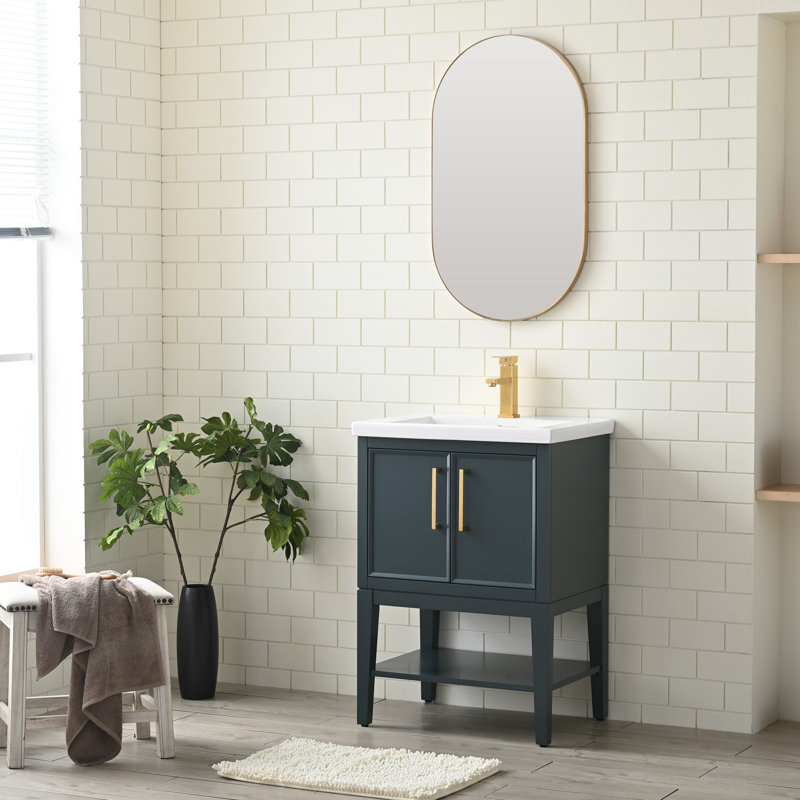Cheriton 24.19" Single Bathroom Vanity Set, Vintage Blue