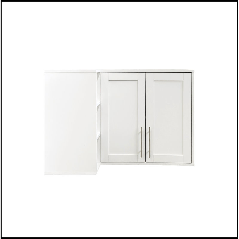 Armoire de cuisine murale en L avec 2 portes et 3 tablettes