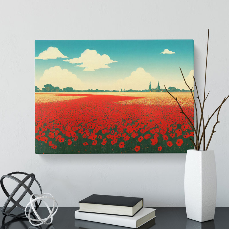 Sacred Poppy Field - Wrapped Canvas, 35cm H x 50cm W x 3cm D