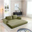 Canapé-lit pliant convertible 2-en-1, canapé-lit en velours côtelé moderne avec 2 * coussins, canapé-lit modulaire sans dossier avec lit escamotable Futon, canapé-lit modulaire pliable pour le salon - vert-57595083