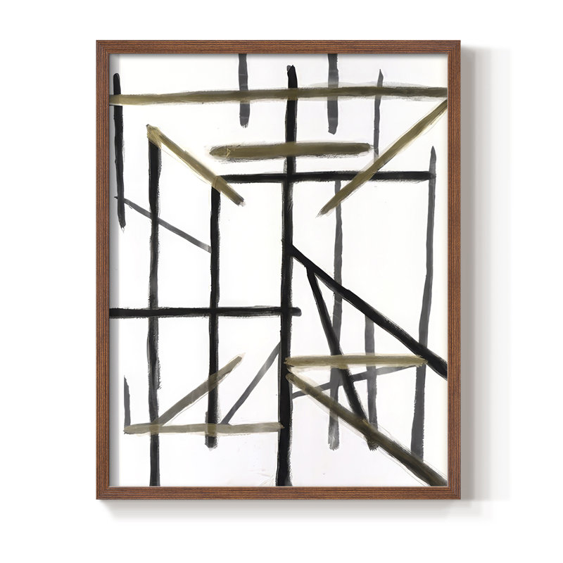 Edifice II Framed Print - Solid Wood, 30" H x 24" W, Walnut Framed