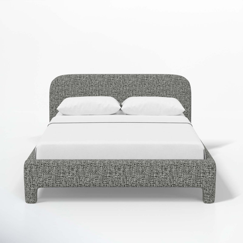 Illy Upholstered Standard Bed, Modern Pepper Tweed, California King