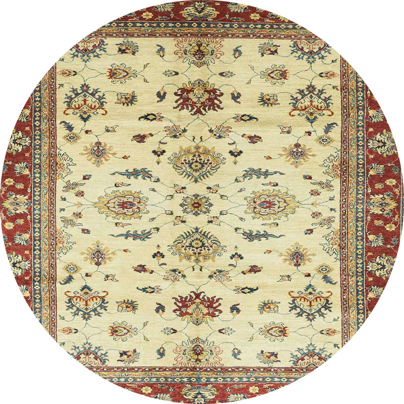Tapis multicolore à motif abstrait Abd-Ulmoeen, Rond 4 pi