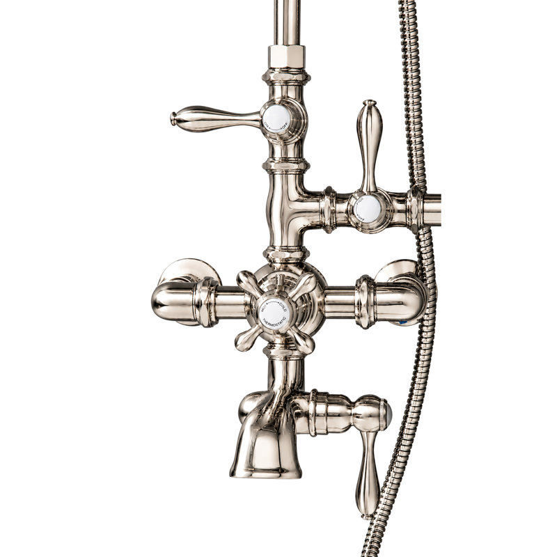 Système de douche et baignoire thermostatique Exposed de Strom Living, Nickel poli