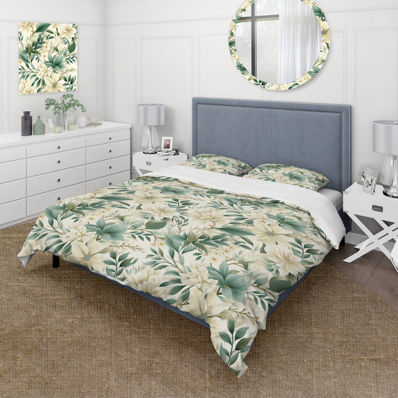 Ensemble de housse de couette Subdued Oasis Boho, Housse de couette pour grand lit et 2 taies décor
