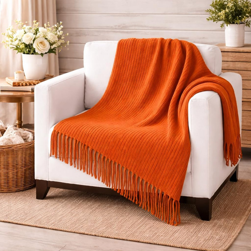 Soft Cozy Throw Blanket, Terracotta