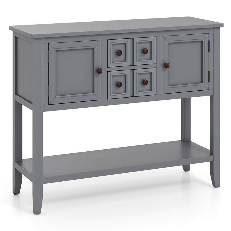 Buffet Buffet avec 2 portes et 2 tiroirs gris, Gris