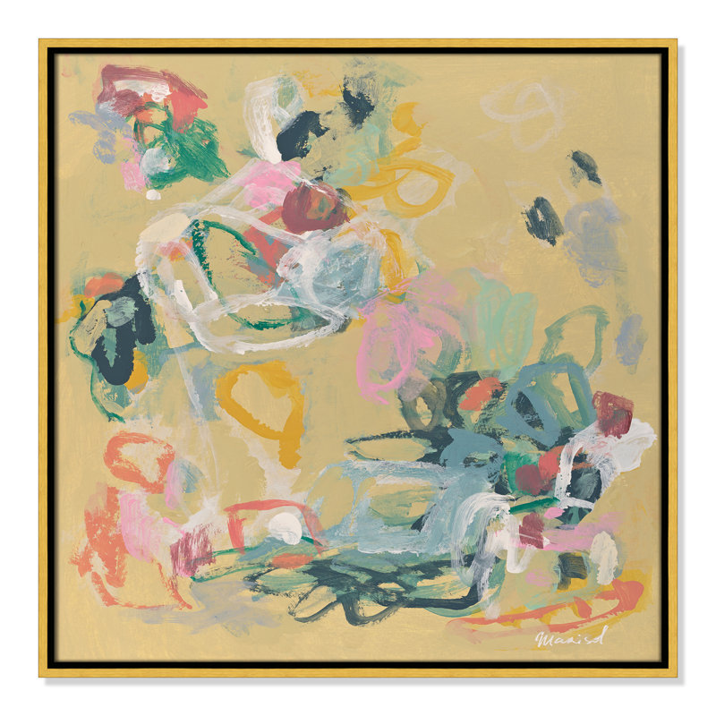 «Living In Colours», reproduction carrée par Marisol Evora, H 25,5 po x l 25,5 po, Doré
