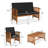 Jonanthan 4pcs Patio Solid Wood Furniture Set Conversation With Coffee Table And Cushion-197350767