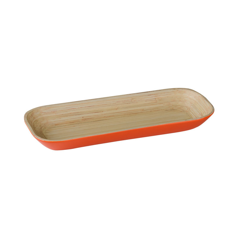 17 Stories Griselda Wood Tray, Orange
