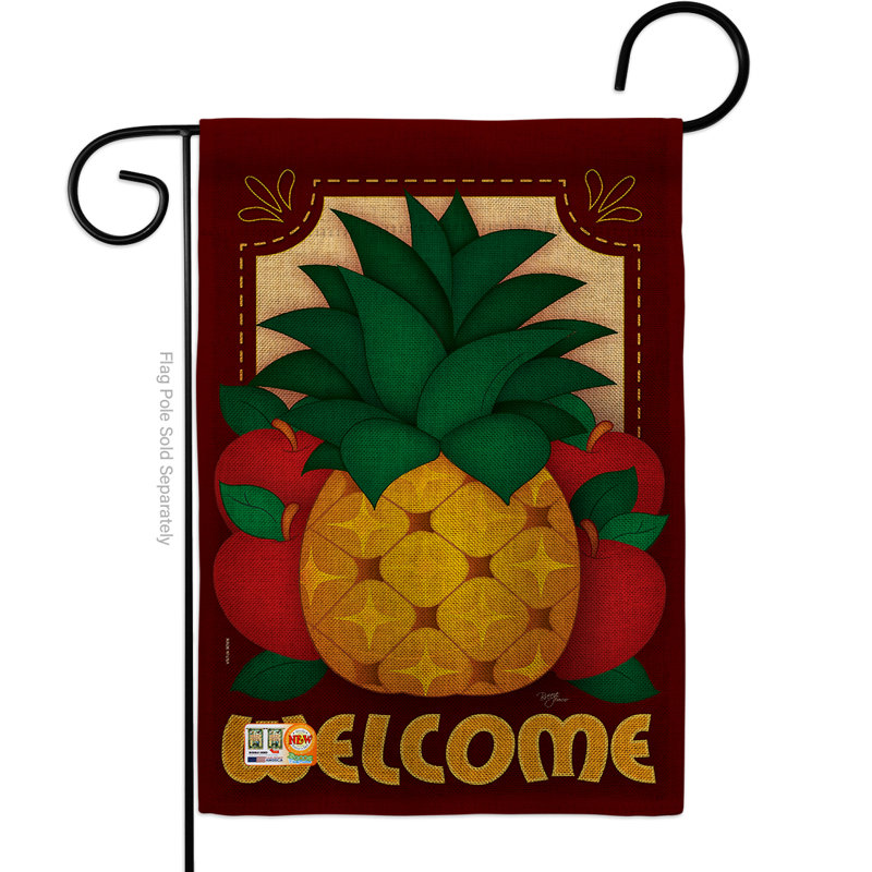 Welcome en toile jute, "fruits de nourriture" , impressions à 2 côtés 18,5 x 13 po drapeau de jardin
