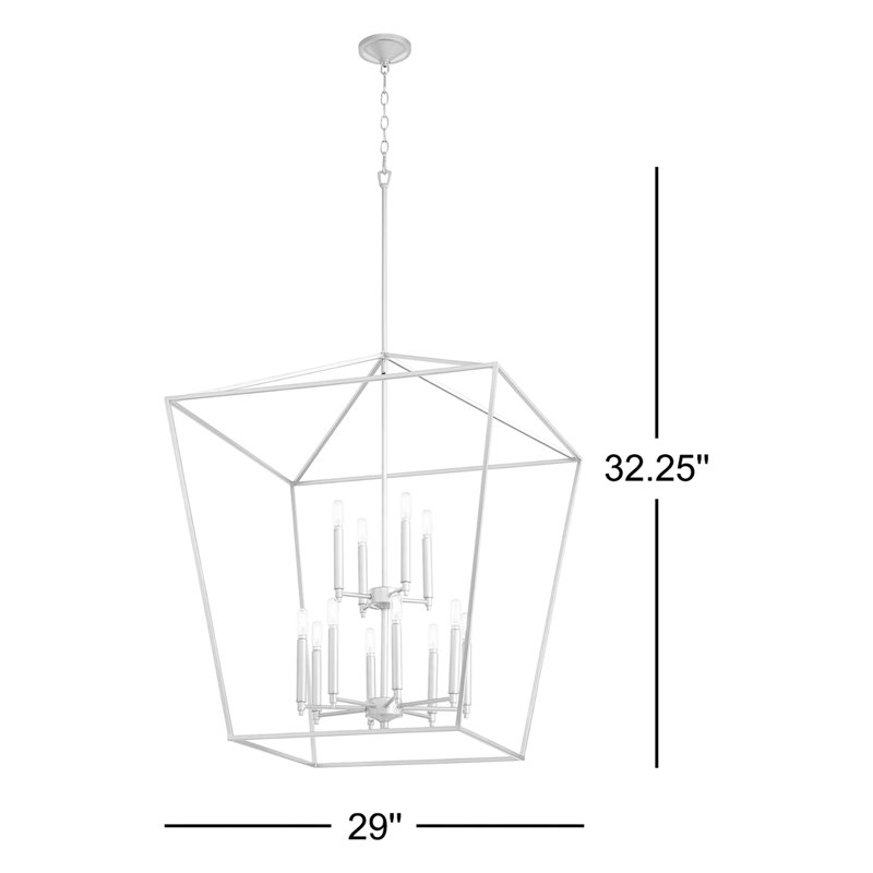 Lustre géométrique à 12 lumières Arletta, Bronze huilé