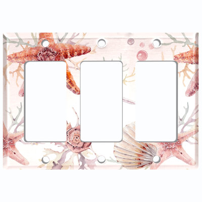Nautical & Beach 3 - Gang Rocker Standard Wall Plate