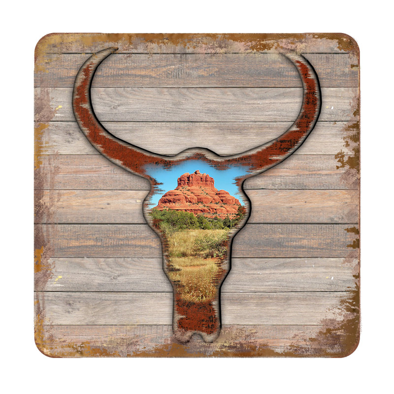 Wood Square 4 Piece Coaster Set