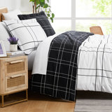 Urban Grid oversized Reversibe duvet cover set