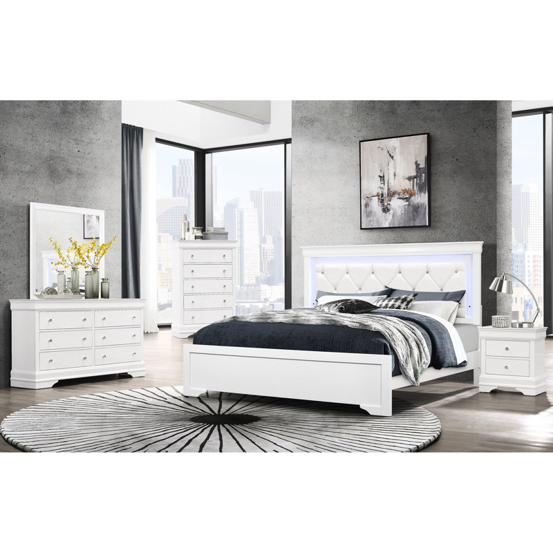 Table de chevet en métal Shaker, Blanc