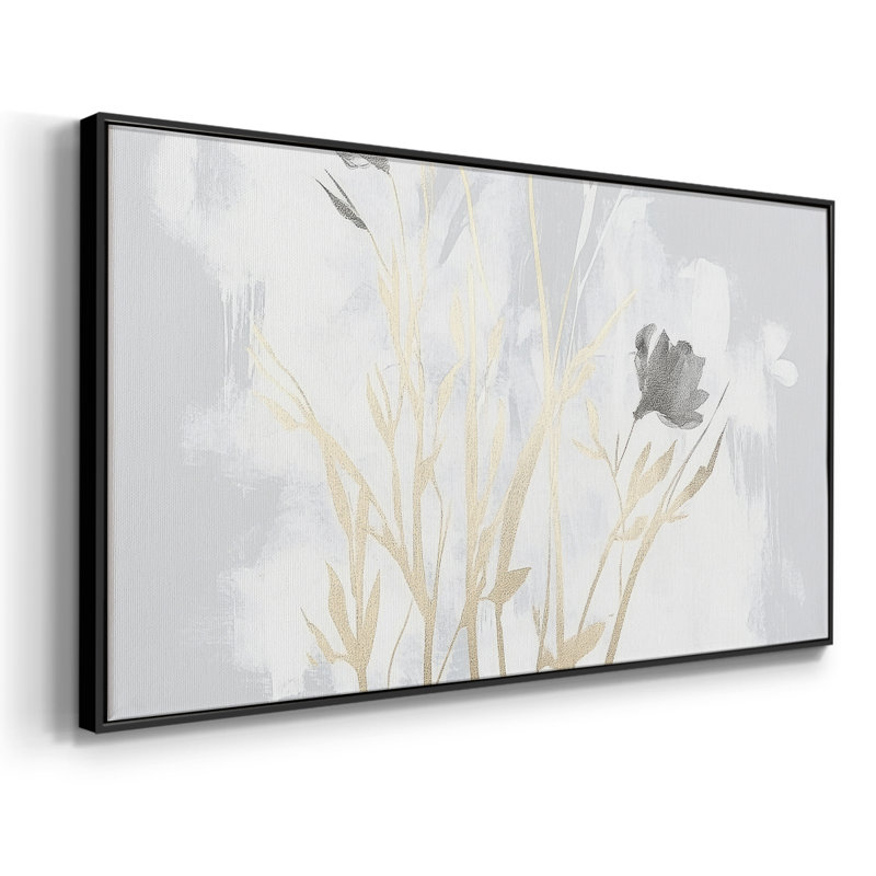 Botanical Series-CECLV- Toile tendue avec châssis tendue, prête à être accrochée, Noir, H 21 po x l 41 po