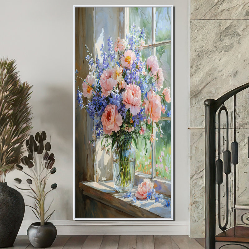 Art sur toile Hendel, H 60 po x l 28 po, Impression encadrée flottante, Blanc