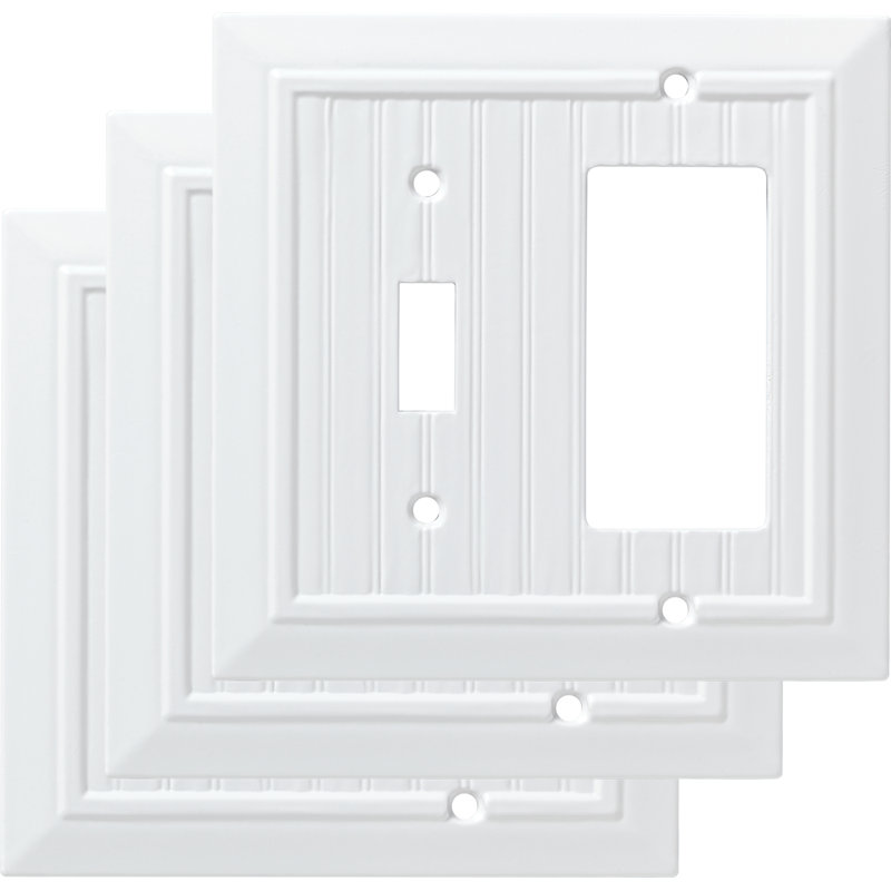 Classic Beadboard 2-Gang Toggle Light Switch / Rocker Combination Wall Plate