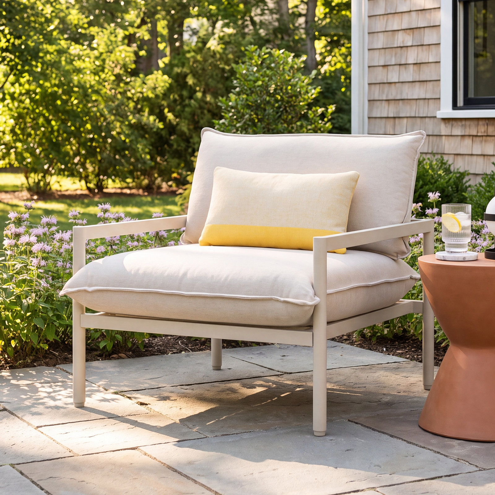 Terra Outdoor Lounge Chair, Putty