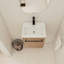 Meuble-lavabo mural 18 po avec lavabo en céramique et porte d'armoire à fermeture en douceur, pour petite salle de bain-785449791