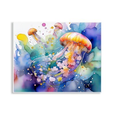 Neon Jellyfish Underwater Wall Plaque, design by Shelly Craig