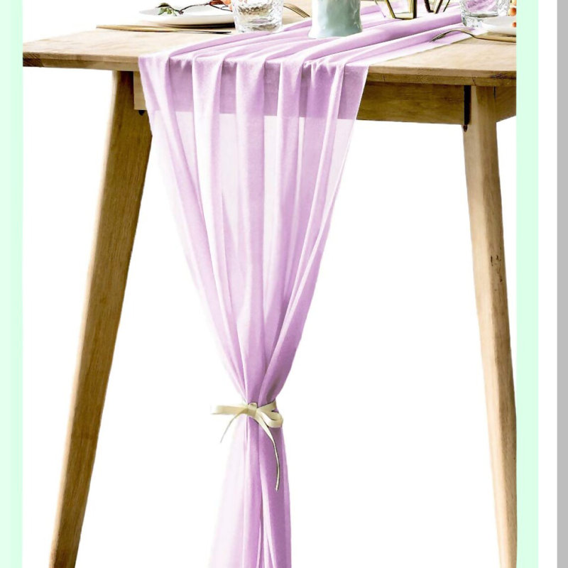 Romantic Lavender Sheer Table Runner for Events