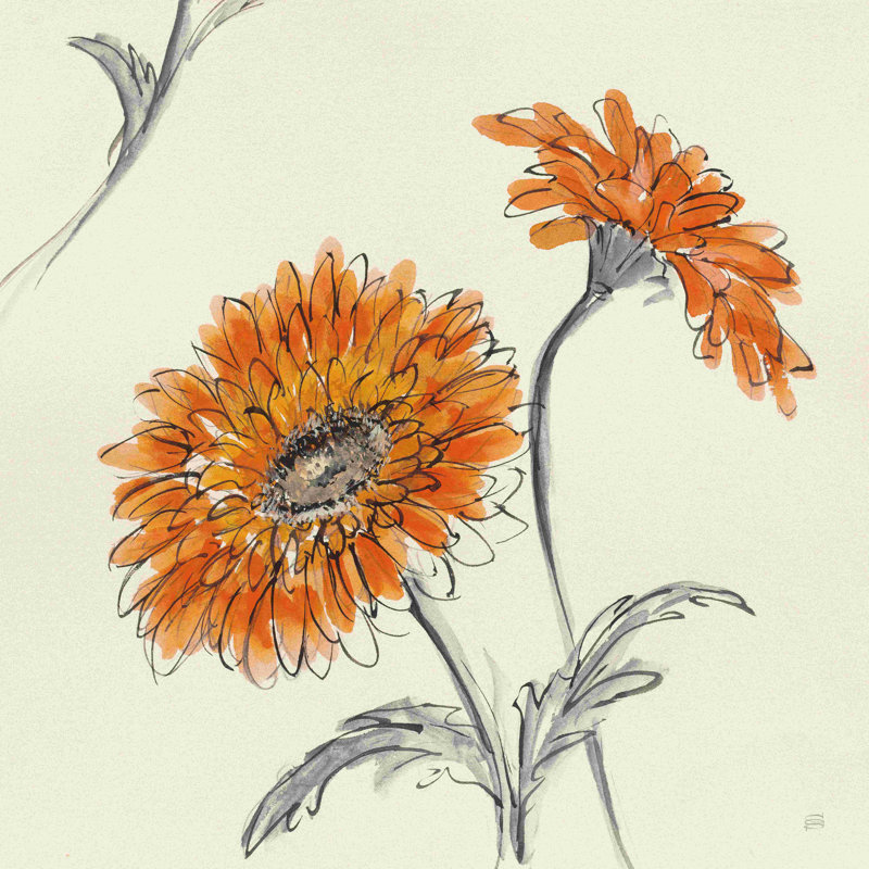 «Orange Gerbera II» par Chris Paschke, reproduction sur toile tendue, L 30 po x H 30 po
