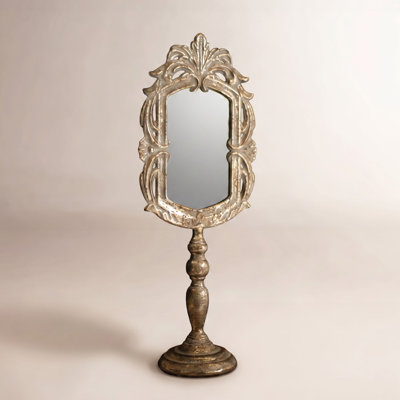 Miroir de table en métal avec piédestal
