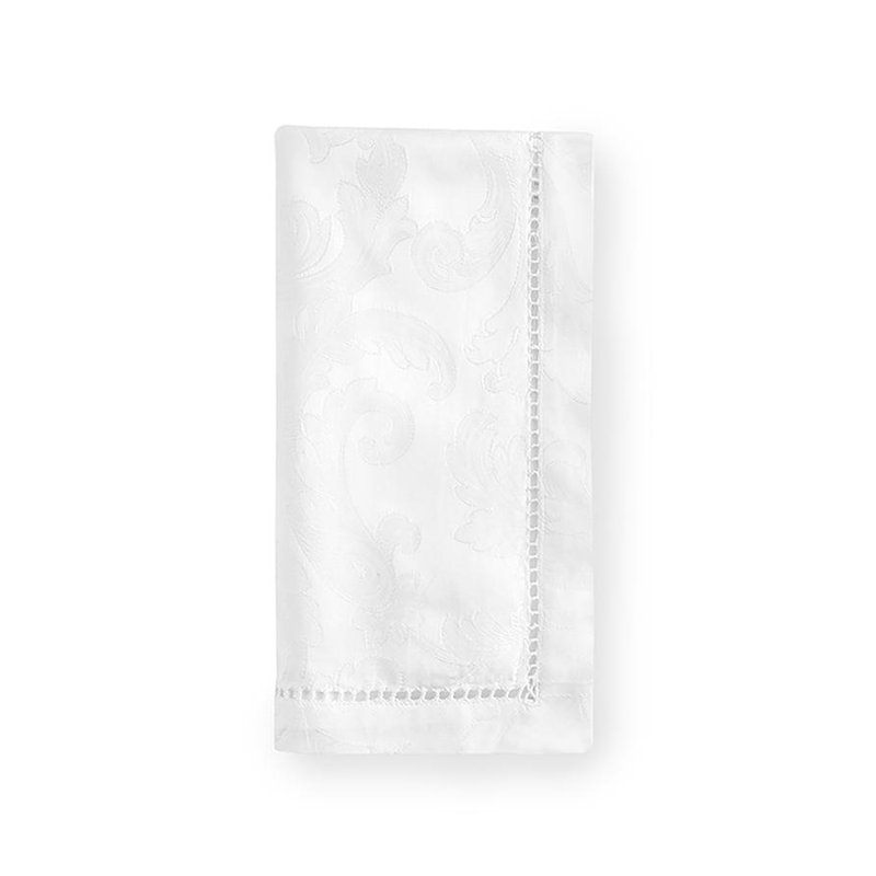 Acanthus Cotton Square Napkins, White