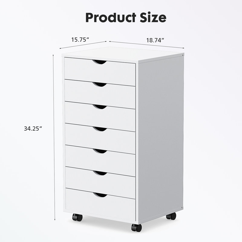 Classeur de rangement Shalisha de 18,74 po de largeur, Blanc