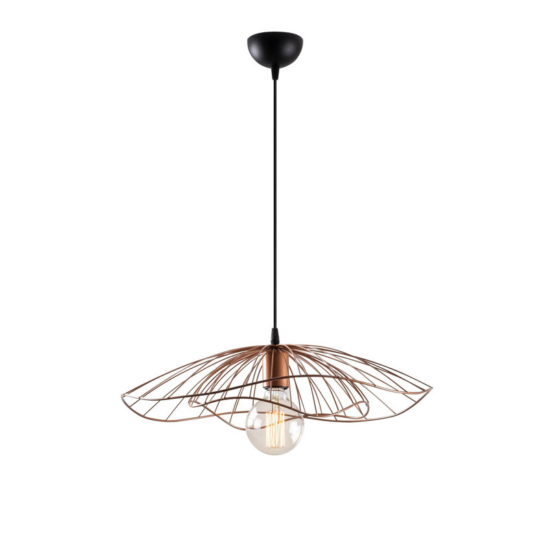 Lustre moderne en cuivre avec hauteur réglable, 19,7 po de diamètre x 43,7 po de hauteur | Corps en métal, culot E27 de 40 W maximum | Élégant luminaire pour la décoration intérieure et la salle à manger, conception élégante et originale