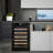 Freestanding Red Oak Wine Cabinet with Embraco Compressor, Humidity Control & UV Glass Door