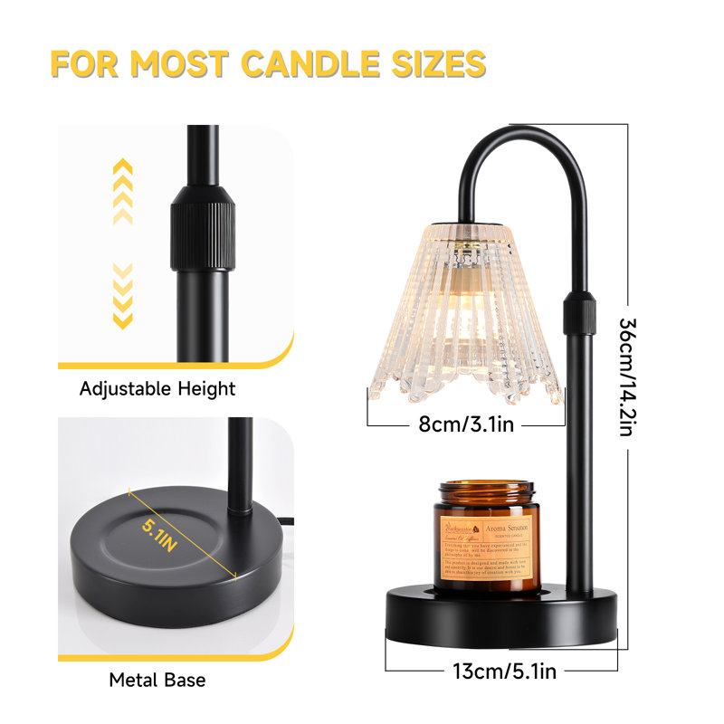 Lampe chauffante à bougie rétro - Chauffe-cire à aromathérapie à minuterie à gradation intelligente, lampe de fusion sécuritaire et écoénergétique, convient à diverses bougies en conserve, cadeau de décoration intérieure chaleureux