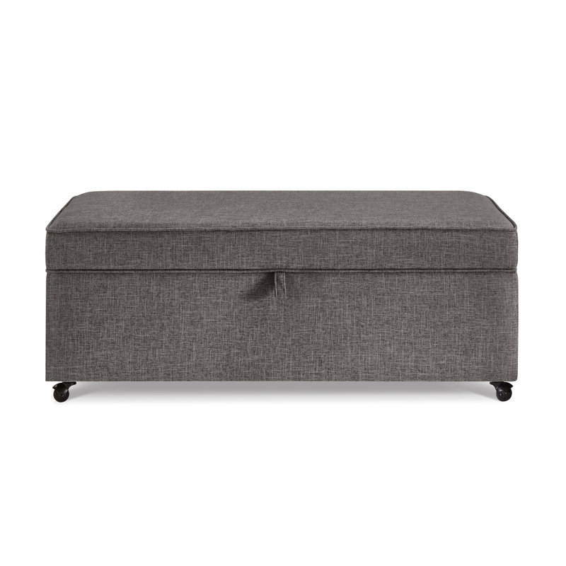 Grand banc contemporain avec rangement, rotation à 360 degrés, charnières à quincaillerie fonctionnelle, banc de rangement de conception américaine de 45 po x 24 po x 17,5 po, siège double, mousse interne à haute densité Tb117
