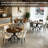 43.5 Inch Round Dining Table Set For 4, 5-Piece Wooden Table With Metal Leg Dining Chairs, Mid Century Modern Small Coffee Set For Dining Room Kitchen Apartment-539503439-539503433